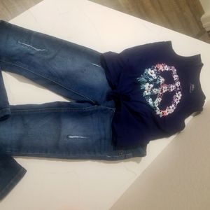 Girls Jean's and top by Justice, 2pc size 12